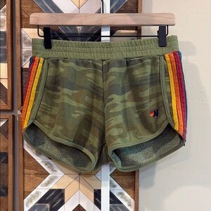 Aviator Nation Green Camo Athletic Shorts